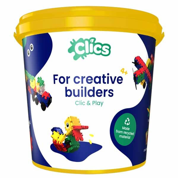 CLICS construction toy bucket 8 in 1 160 piece, imported from the UK