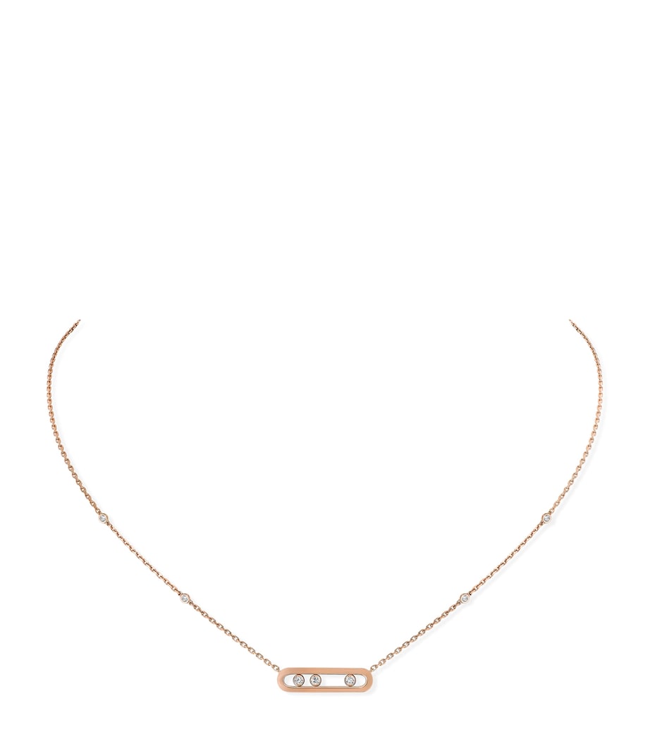 Messika Move Classique pink gold diamond necklace 0.14ct - British product