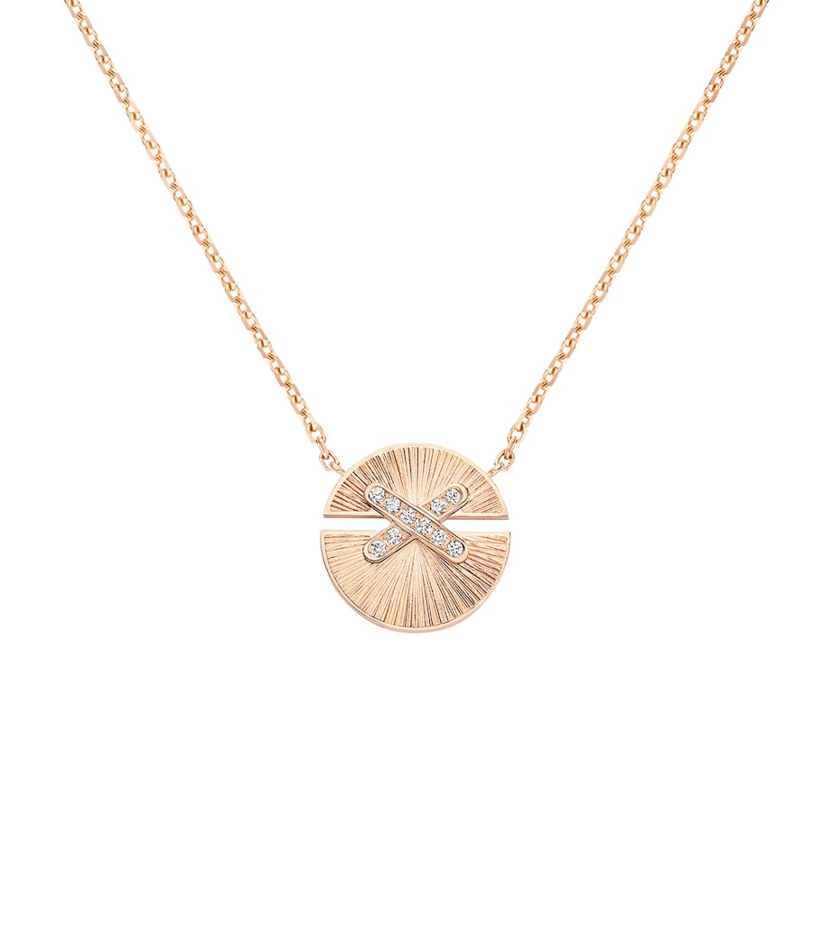Chaumet small rose gold diamond pendant necklace (British brand)