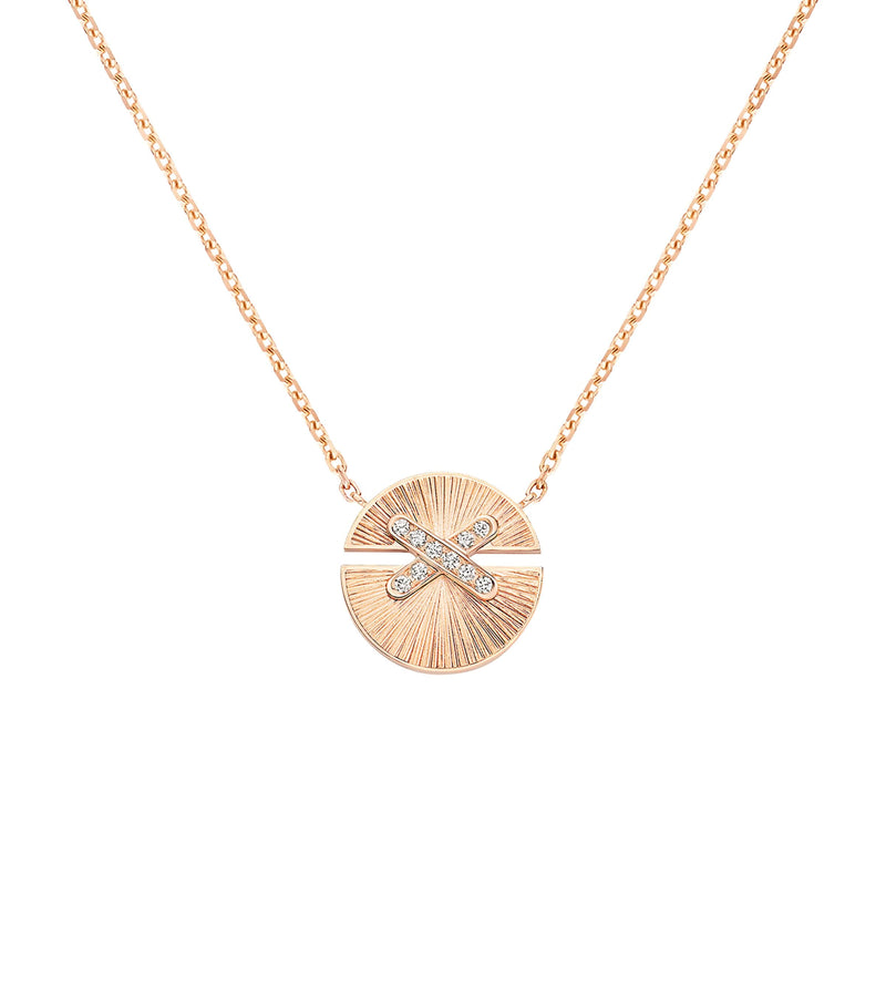 Chaumet small rose gold diamond pendant necklace (British brand)