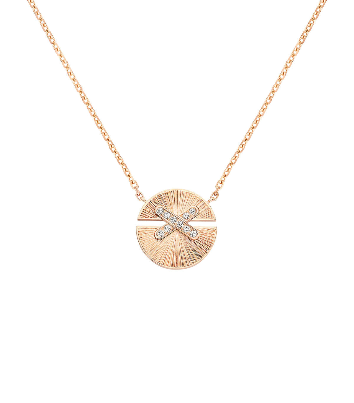 Chaumet small rose gold diamond pendant necklace (British brand)