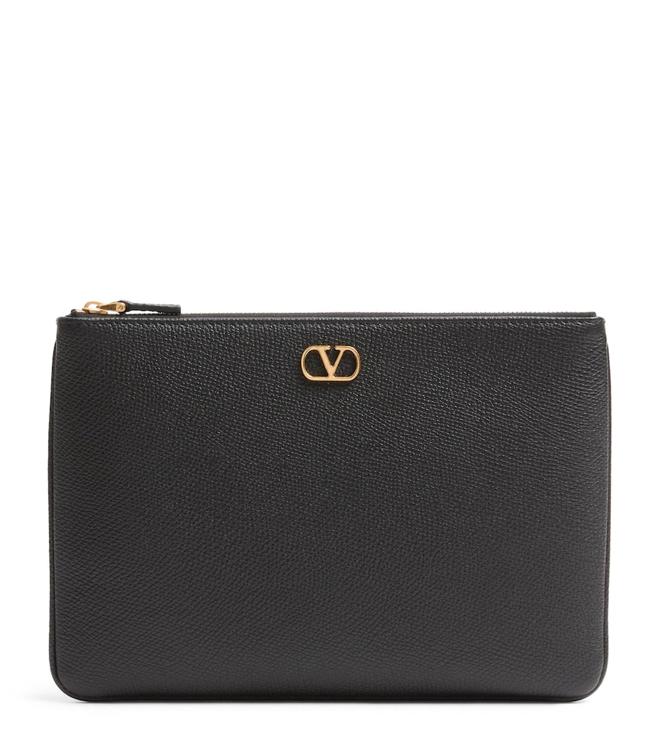 Valentino Garavani leather VLogo Signature pouch medium (British brand)