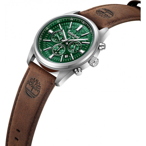 Timberland men's Northbridge watch brown leather strap stainless steel, UK version