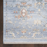 Elegant Heirloom Blue & Ivory Patterned Rug in 2 Sizes