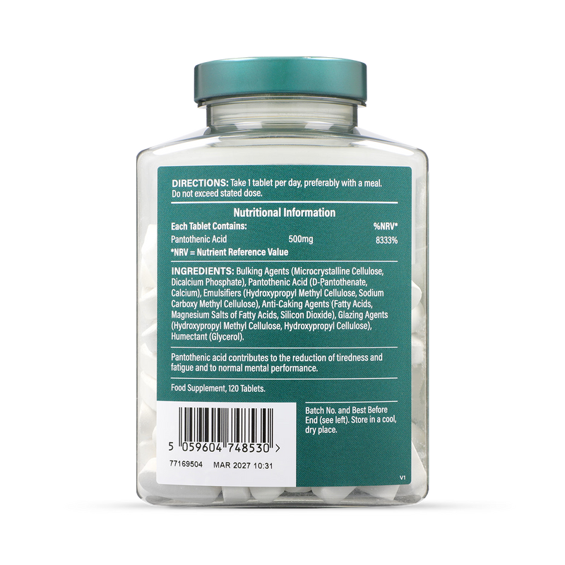 Holland & Barrett Vitamin B5 500mg 120 Tablets, UK version