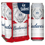 Budweiser Lager Beer Cans 4x568ml All beer Sainsburys   