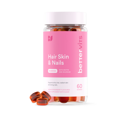 Holland & Barrett Bettervits Hair Skin and Nails Gummies with Biotin and Selenium, 60 Gummies- Buy online at McGrocer