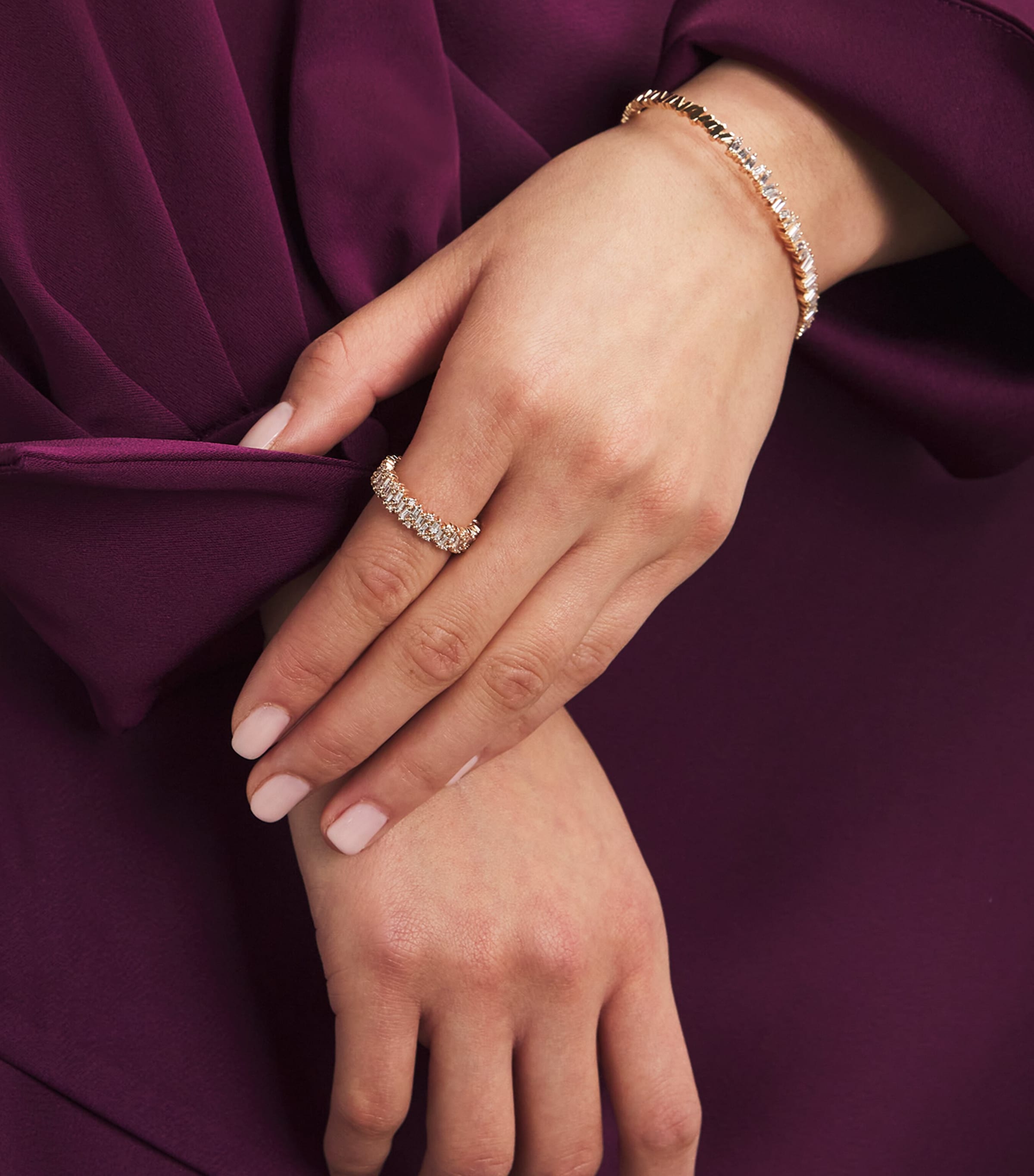 Suzanne Kalan rose gold diamond eternity ring, imported from the UK