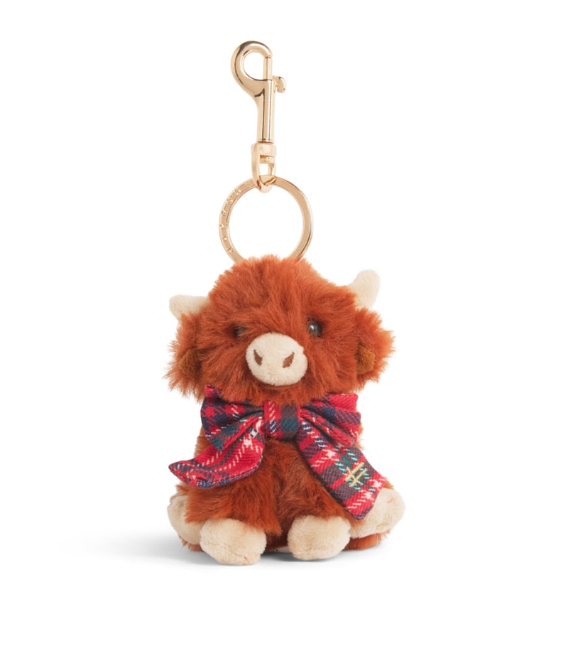 Harrods Highland cow plush keyring 10cm - British product