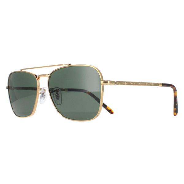 Ray-Ban New Caravan gold sunglasses with green lenses, UK version
