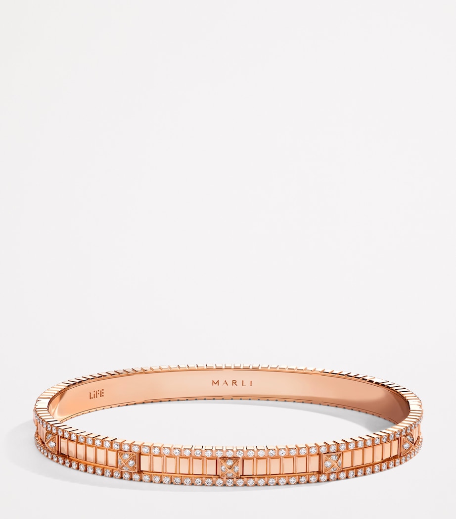 Marli New York rose gold diamond LIFE bangle, UK version