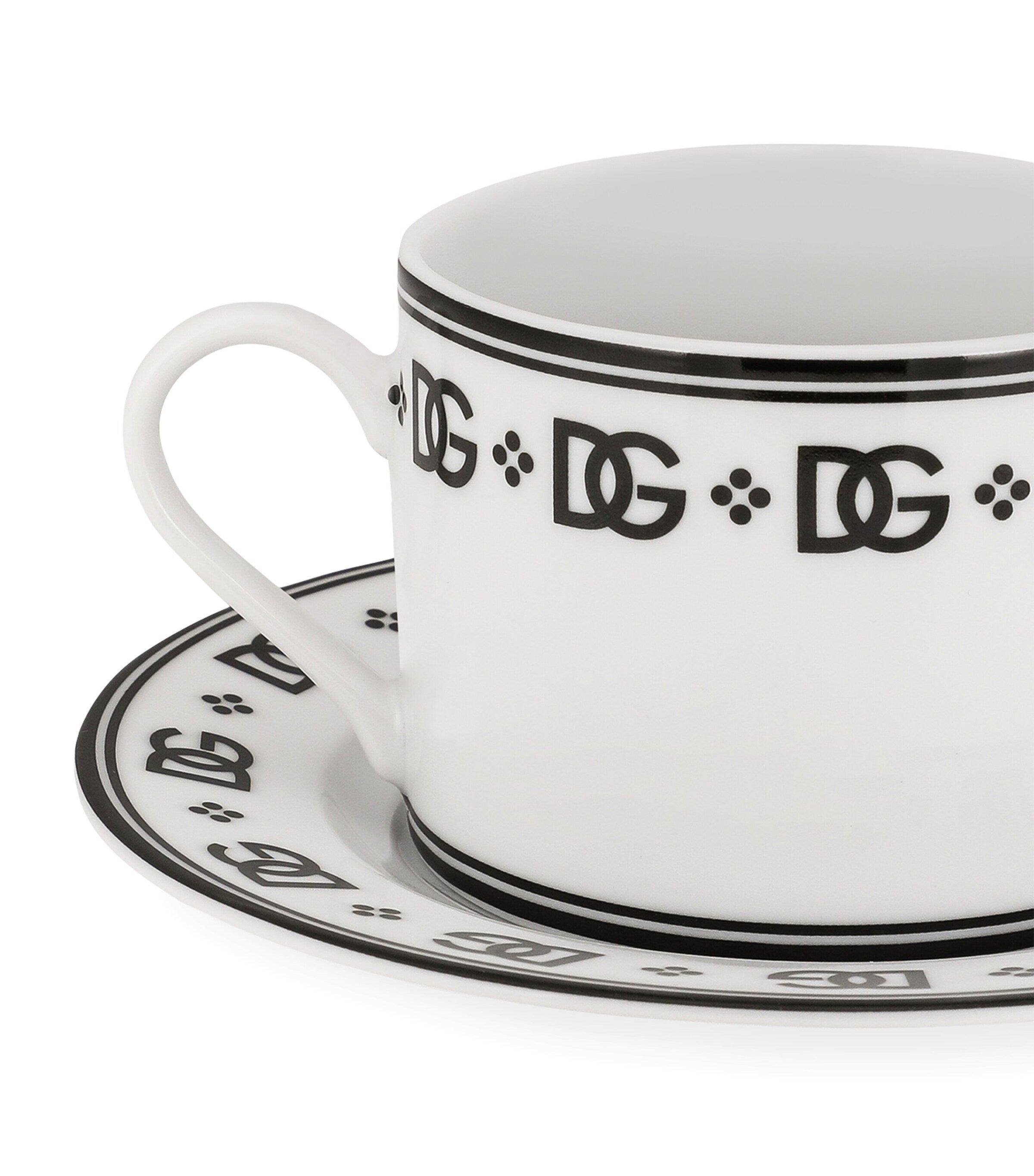 Dolce&Gabbana porcelain teacups and saucers with DG monogram, set of two - British product
