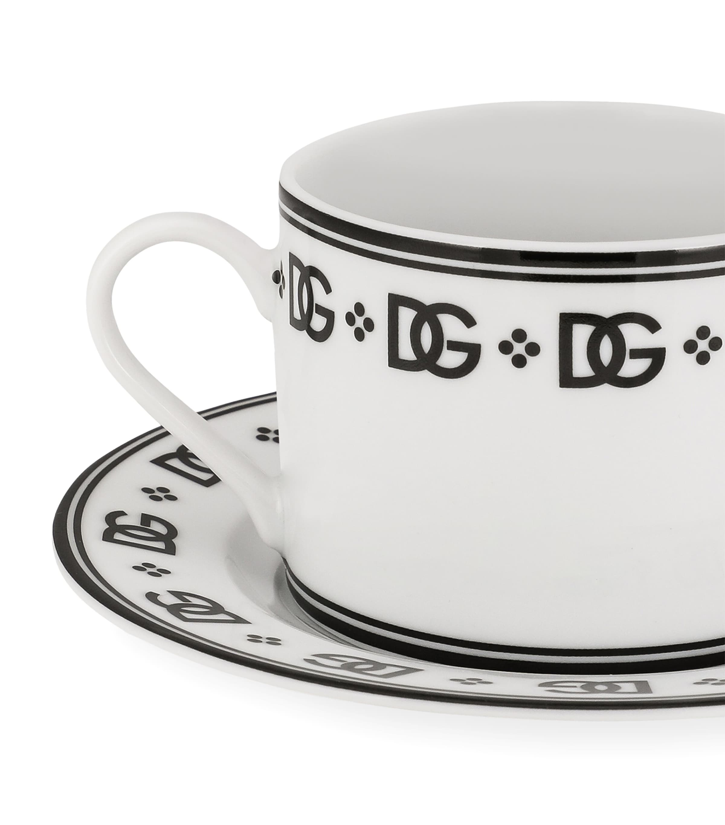 Dolce&Gabbana porcelain teacups and saucers with DG monogram, set of two - British product