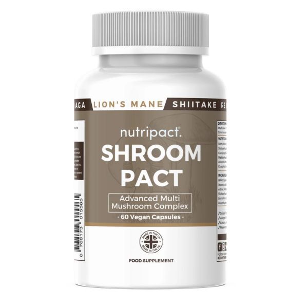 Nutripact multi mushroom complex 60 vegan capsules (British brand)