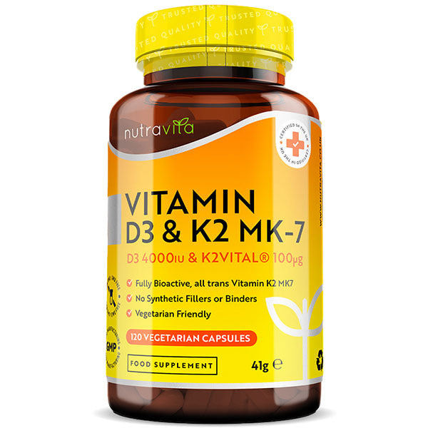 Nutravita Vitamin D3 with Vitamin K2 - 120 Vegan Capsules