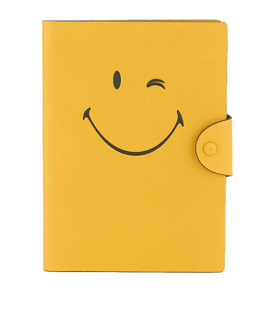 Anya Hindmarch leather A5 journal with Wink motif - British product