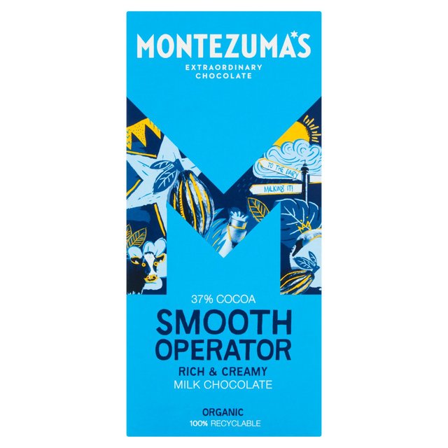 Montezuma's Smooth Operator Organic 37% Rich & Creamy Milk Chocolate Bar   90g