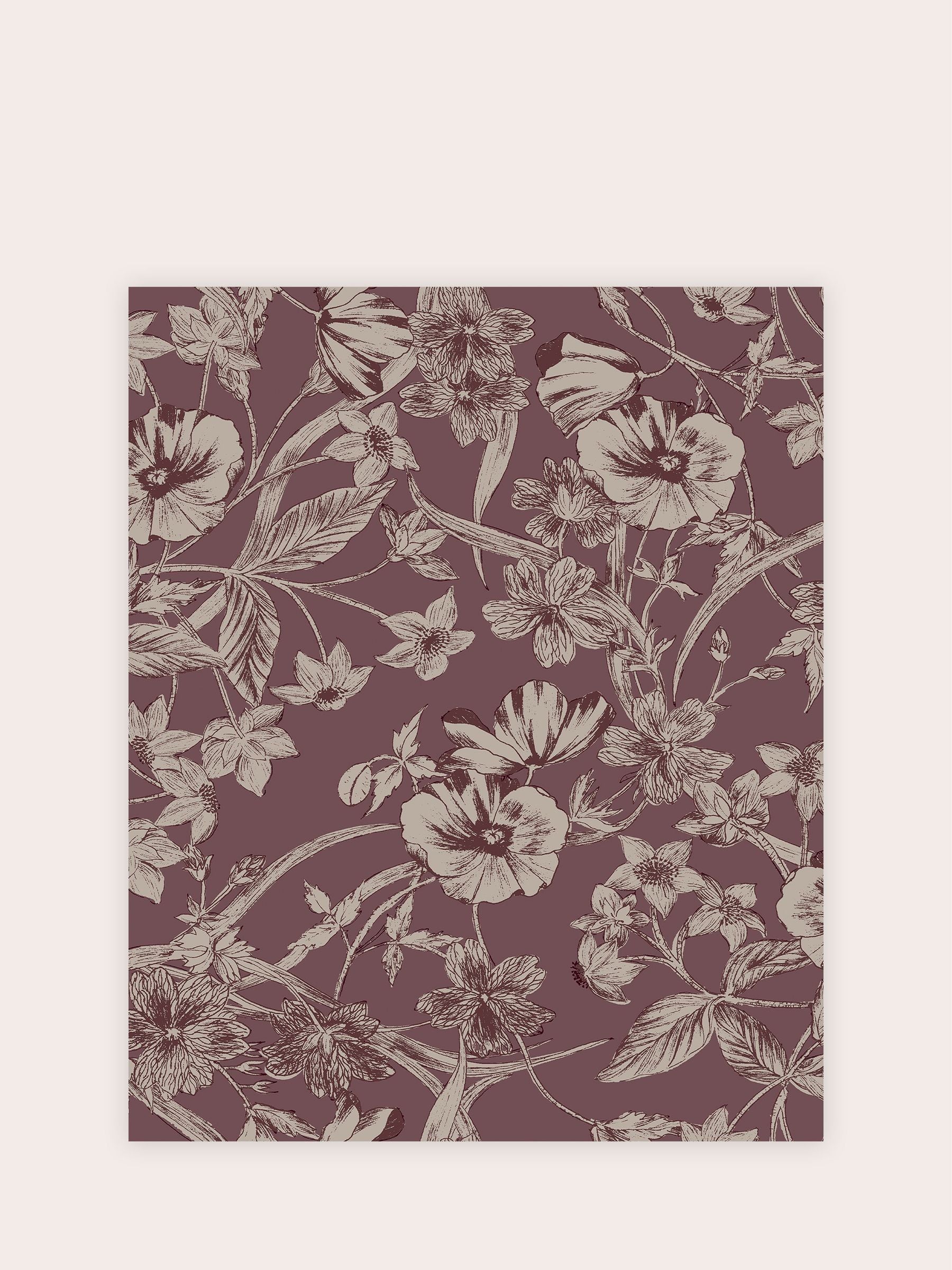 Laura Ashley Summerhill wallpaper sample Pale Blackberry Purple - British product