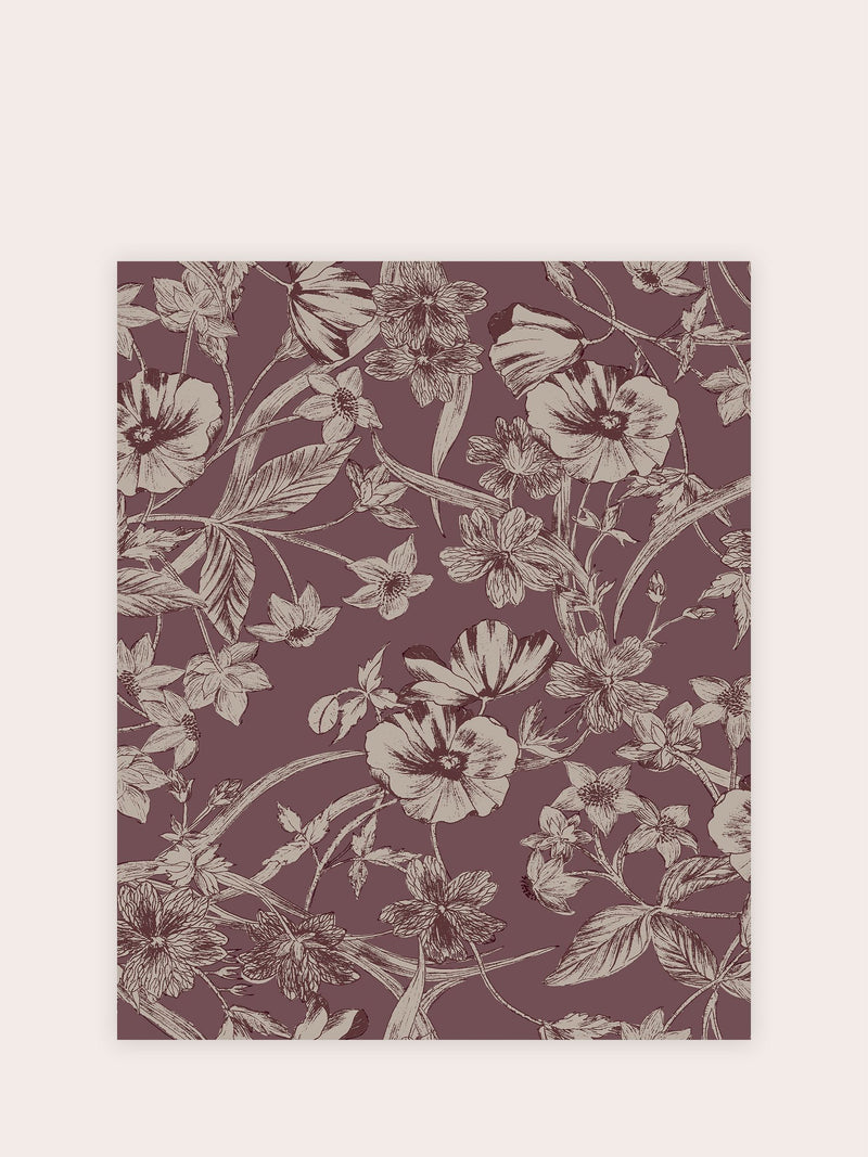Laura Ashley Summerhill wallpaper sample Pale Blackberry Purple - British product