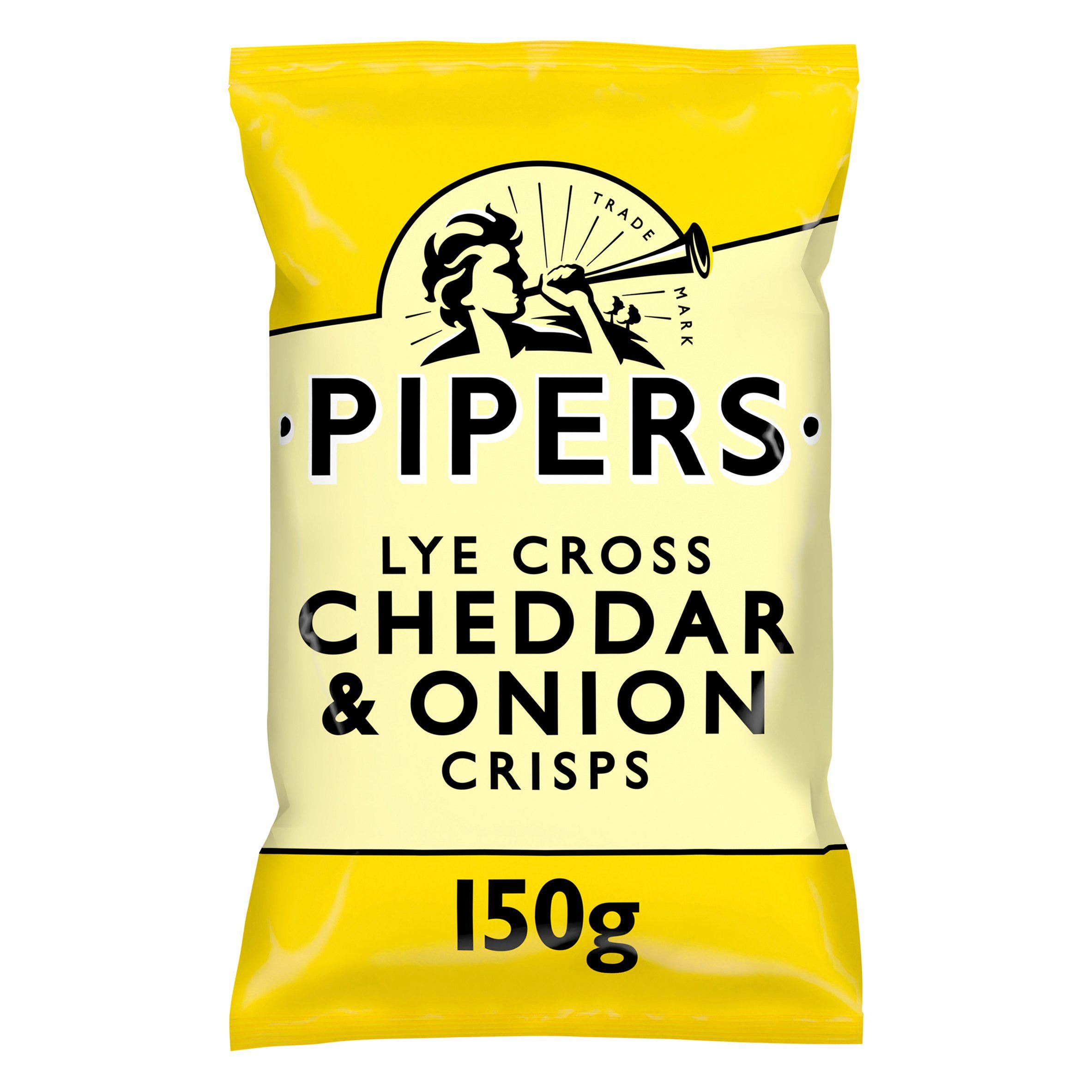 Pipers Lye Cross Cheddar & Onion Sharing Crisps 150g Sharing crisps Sainsburys   