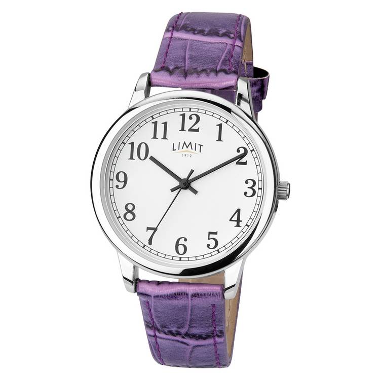 Limit ladies watch purple faux leather strap, UK version