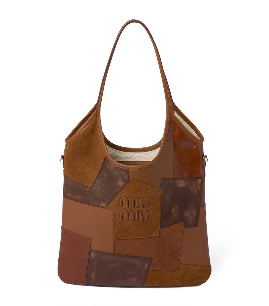 Miu Miu Ivy tote bag in leather patchwork, UK version