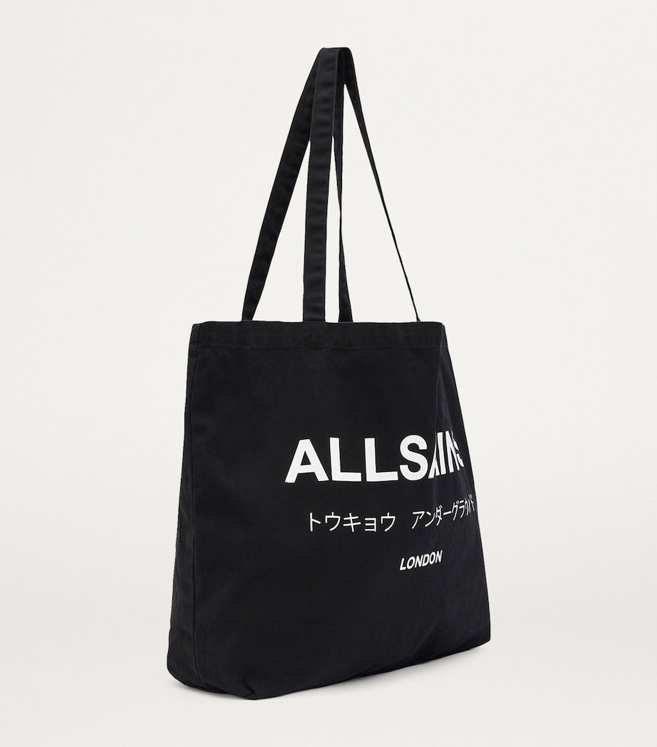 AllSaints Underground organic cotton tote bag, imported from the UK