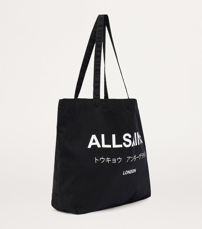 AllSaints Underground organic cotton tote bag, imported from the UK