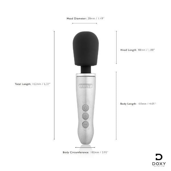 Doxy Go brushed metal wand massager (British brand)