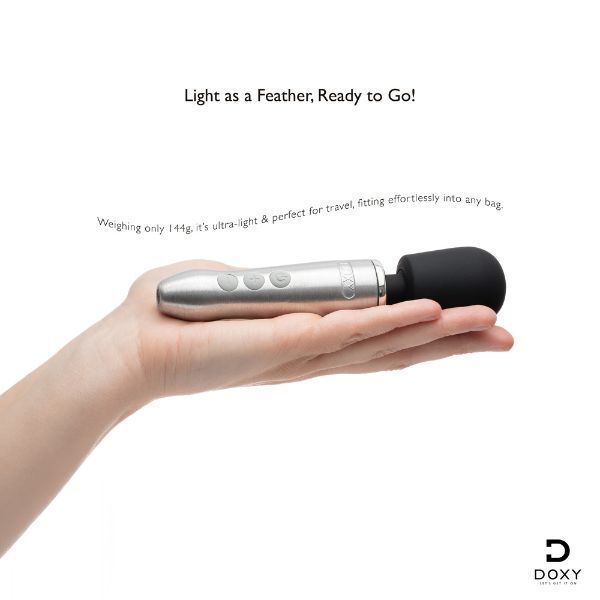 Doxy Go brushed metal wand massager (British brand)