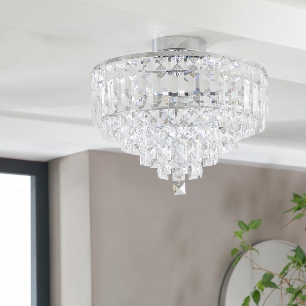 Argos Home Olivia ceiling light chrome clear 33cm (British brand)