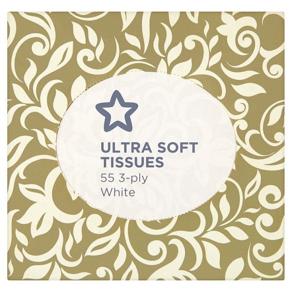 Superdrug Facial Tissue Cube Neutral Swirls 3ply 50 Sheets