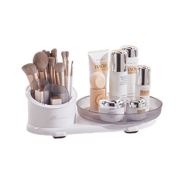 Livingandhome rotating tray makeup organizer white, UK version