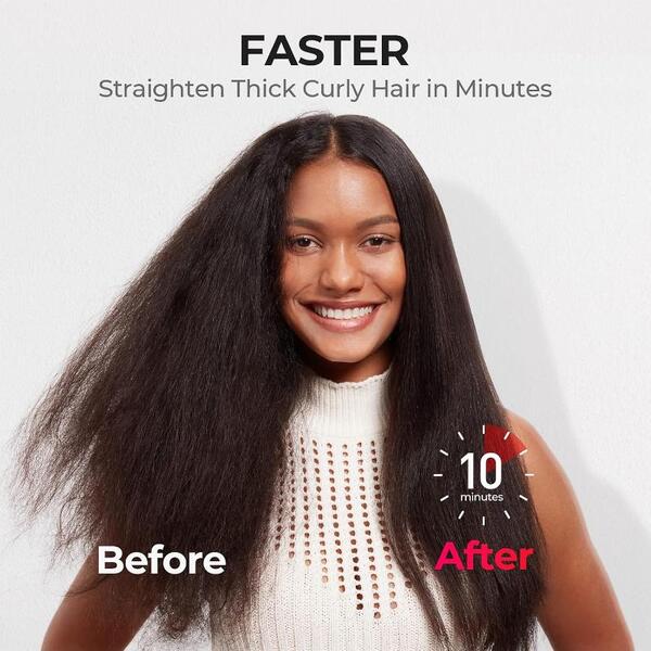 TYMO Ionic Plus Straightening Brush Black, imported from the UK