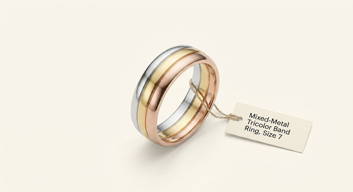 Cartier Trinity ring white rose yellow gold 18k, imported from the UK