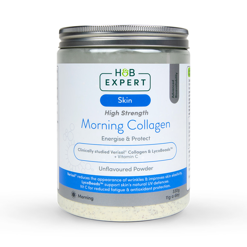 Holland & Barrett Expert Morning Collagen unflavoured powder 330g, UK version