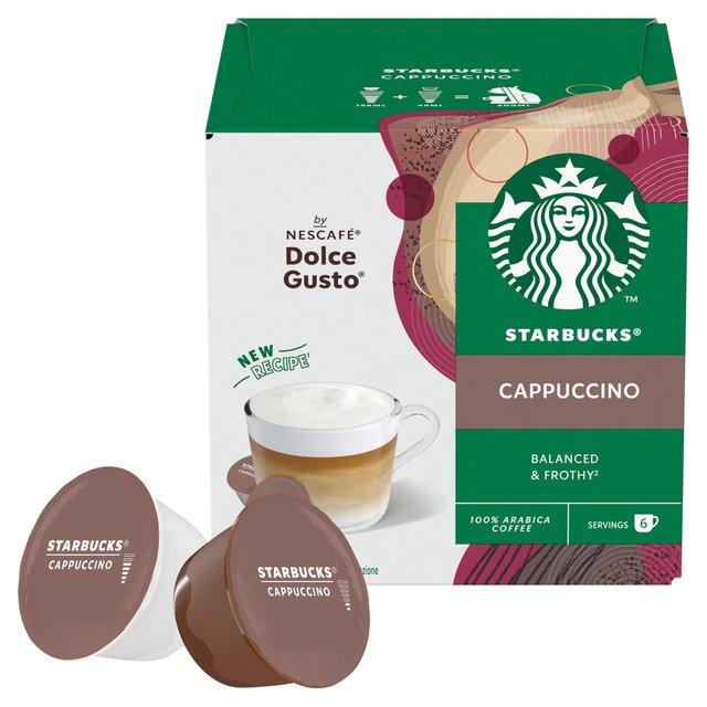 STARBUCKS Cappuccino Coffee Pods by NESCAFE Dolce Gusto   12 per pack GOODS M&S   