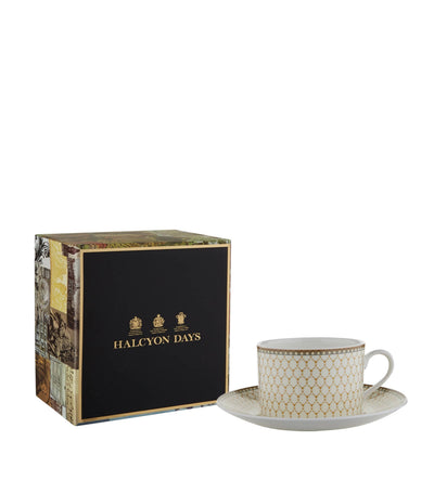 Harrods Halcyon Days Antler Trellis Teacup and Saucer - English Fine Bone China- Buy online at McGrocer