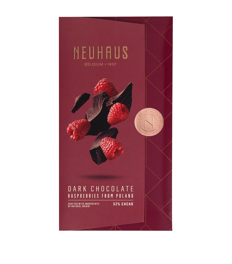 Neuhaus dark chocolate bar with raspberries 100g, imported from the UK