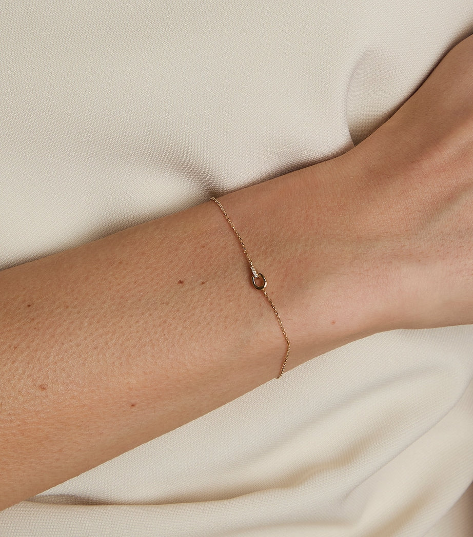 Astrid & Miyu yellow gold pavé diamond bracelet - British product