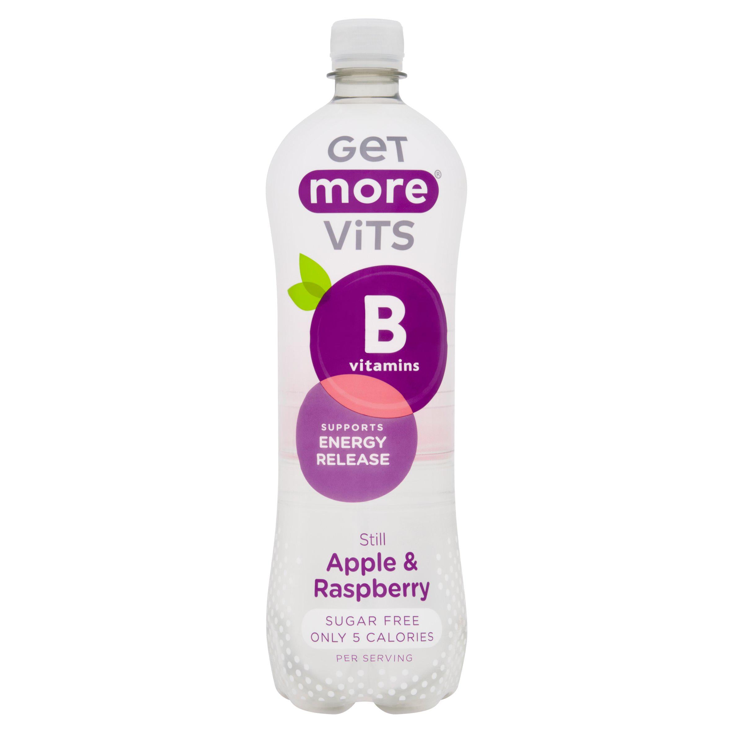 Get More Vits Still Apple & Raspberry 1 Litre Flavoured & vitamin water Sainsburys   