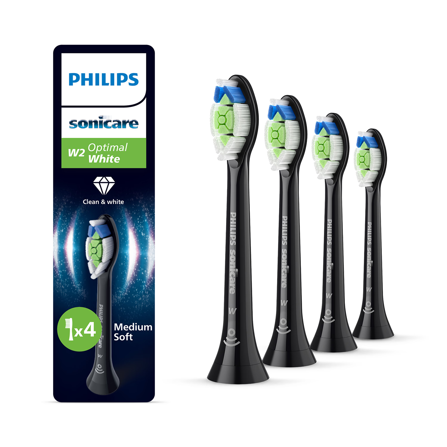 Philips Sonicare Optimal White brush heads 4 pack, imported from the UK