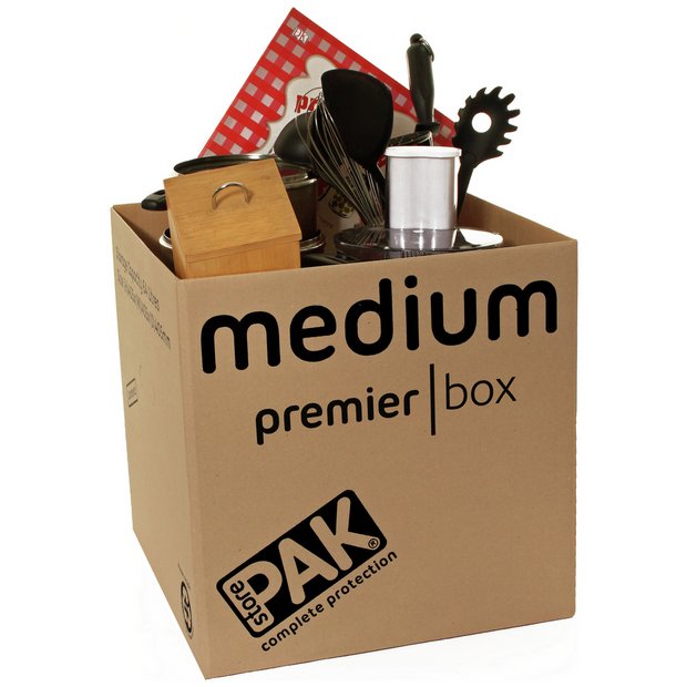 StorePAK medium folded cardboard storage boxes set of 5 (British brand)