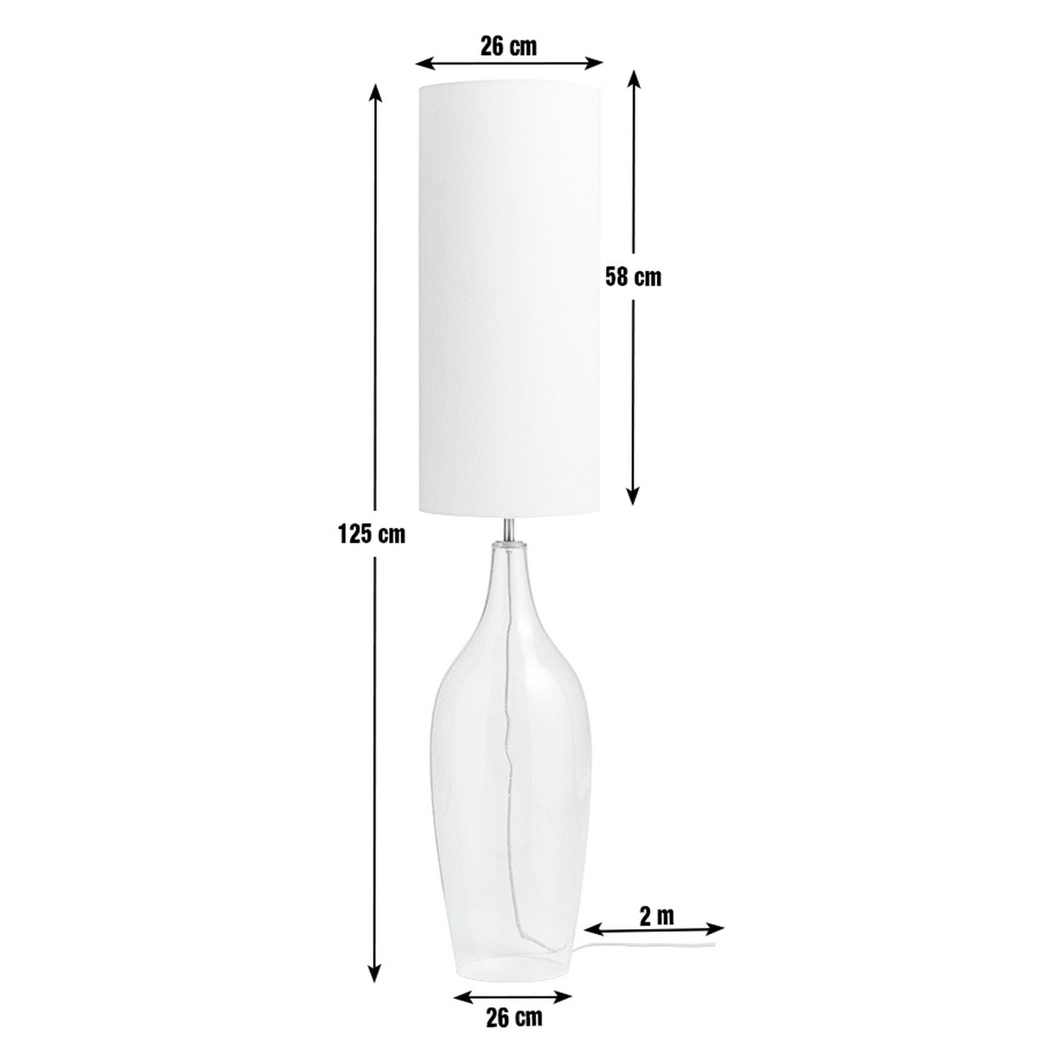 Argos Home Abas floor lamp brushed chrome bubble glass 125cm (British brand)