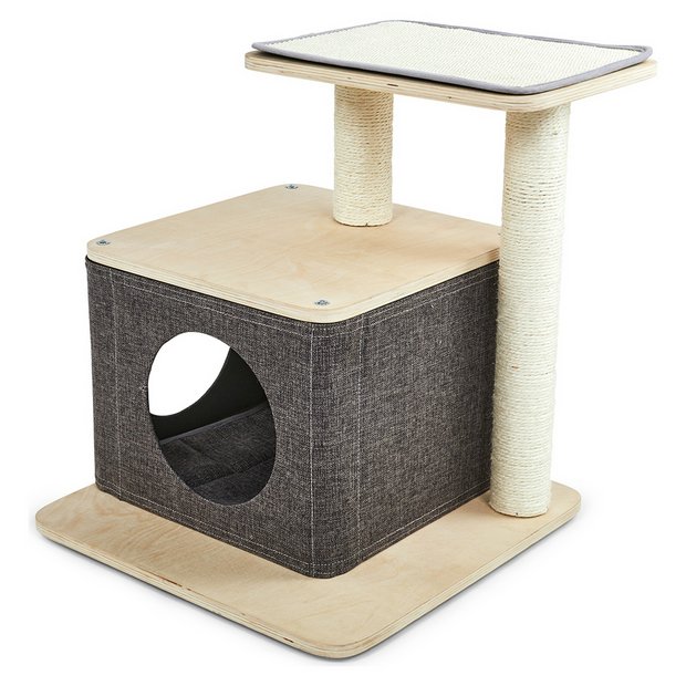 Petface cat hide box with scratch platform 54x48x48cm - British product