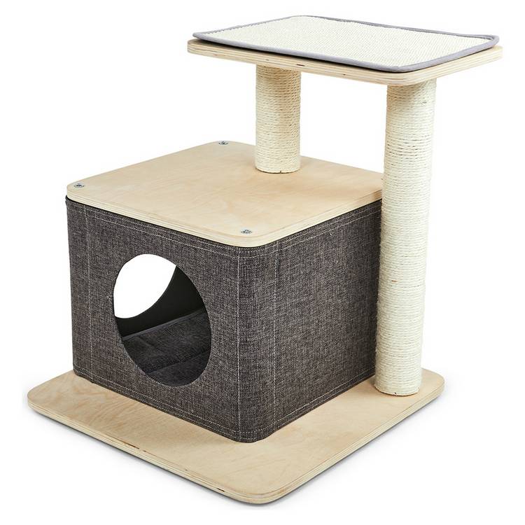 Petface cat hide box with scratch platform 54x48x48cm - British product