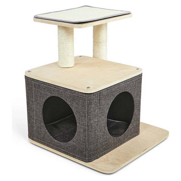 Petface cat hide box with scratch platform 54x48x48cm - British product