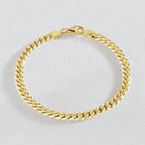 Revere men's gold plated curb bracelet 5.5mm (British brand)