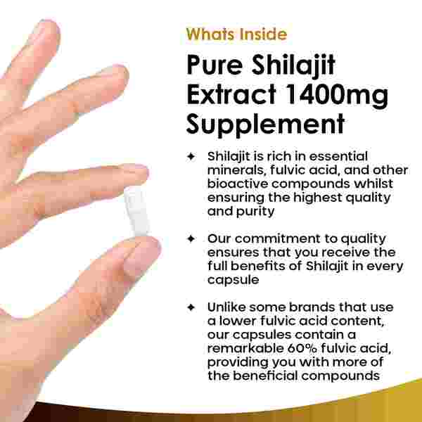 New Leaf Shilajit Capsules 1400mg + 60% Fulvic Acid 120 Caps GOODS Superdrug   