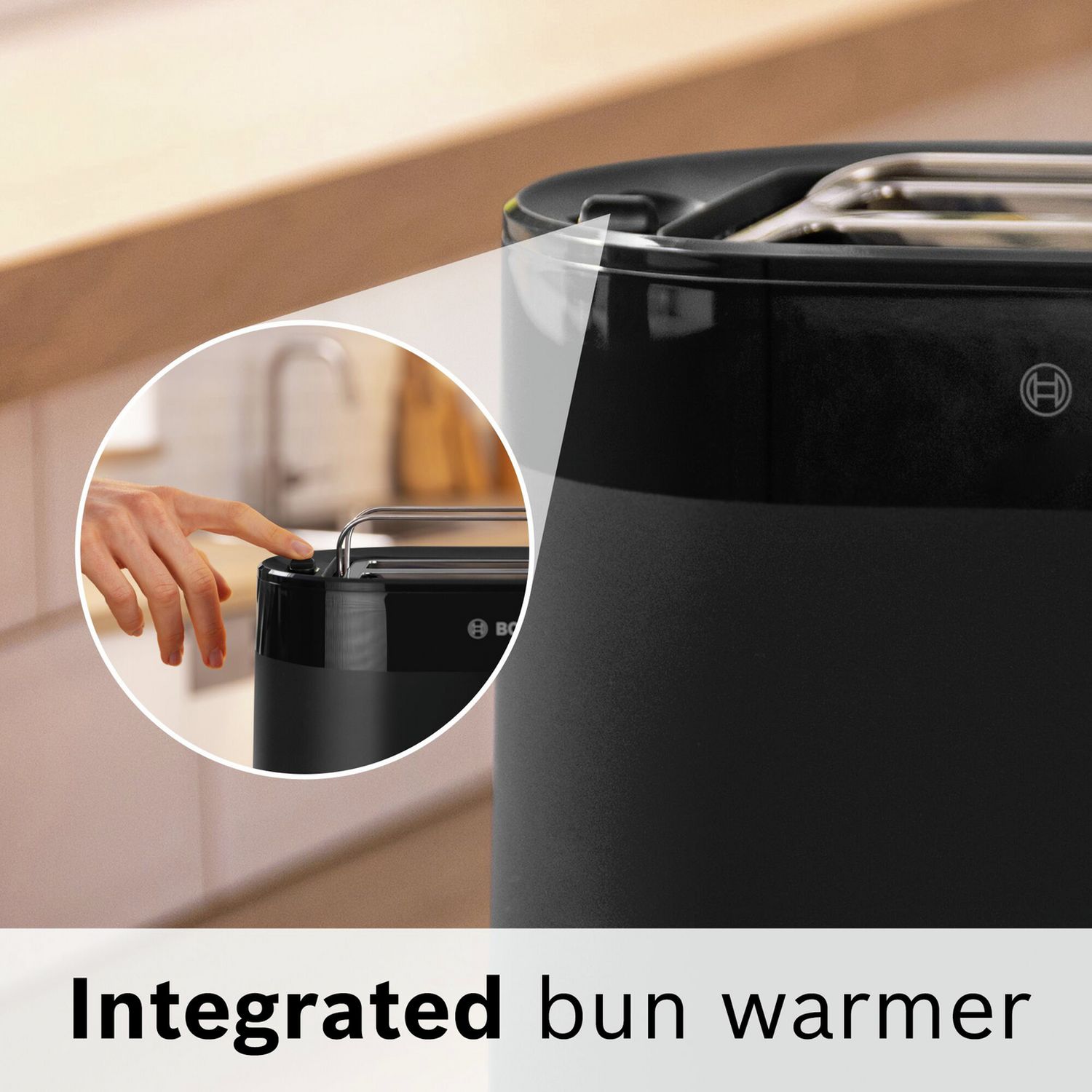 Bosch toaster black 2 slice, imported from the UK